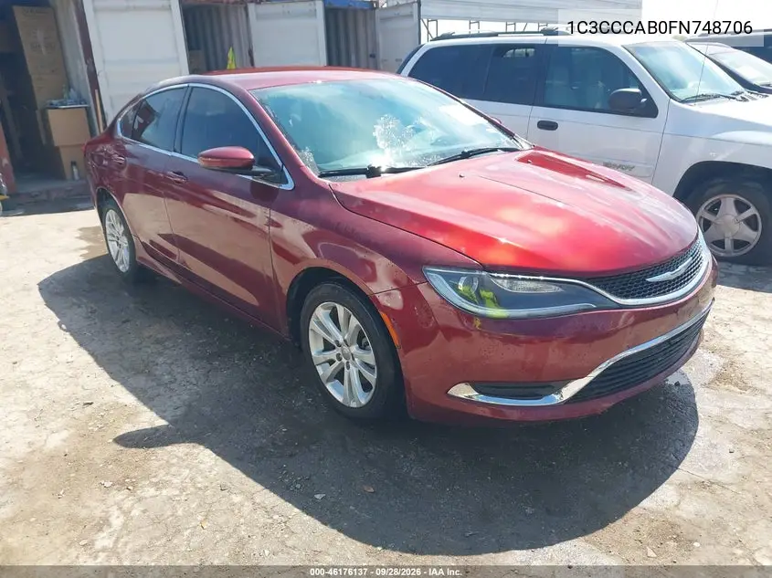 CHRYSLER 200 2015, VIN 1C3CCCAB0FN748706