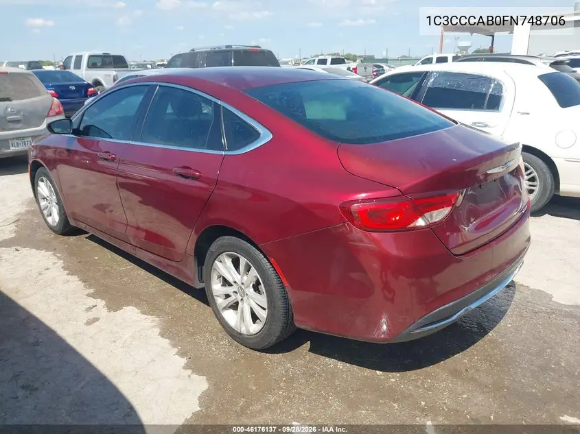 2015 CHRYSLER 200 VIN 1C3CCCAB0FN748706 — фото 3