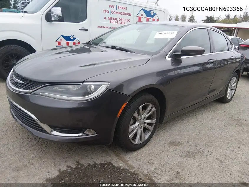 2015 CHRYSLER 200 VIN 1C3CCCAB0FN693366 — фото 2