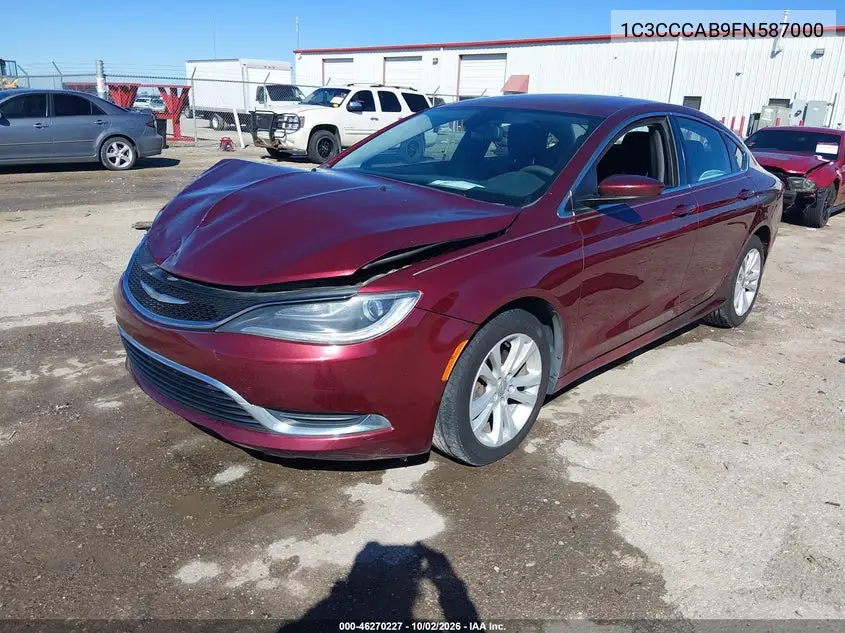 2015 CHRYSLER 200 VIN 1C3CCCAB9FN587000 — фото 2
