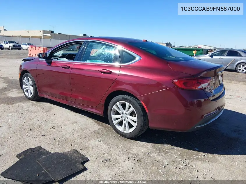2015 CHRYSLER 200 VIN 1C3CCCAB9FN587000 — фото 3