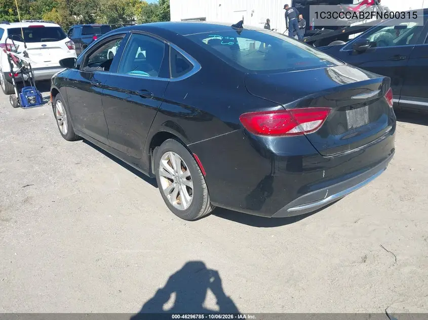 2015 CHRYSLER 200 VIN 1C3CCCAB2FN600315 — фото 3