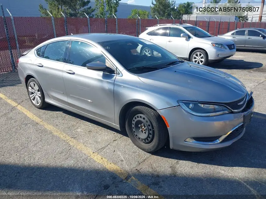 CHRYSLER 200 2015, VIN 1C3CCCAB5FN750807