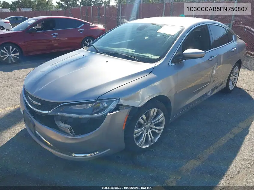 2015 CHRYSLER 200 VIN 1C3CCCAB5FN750807 — фото 2