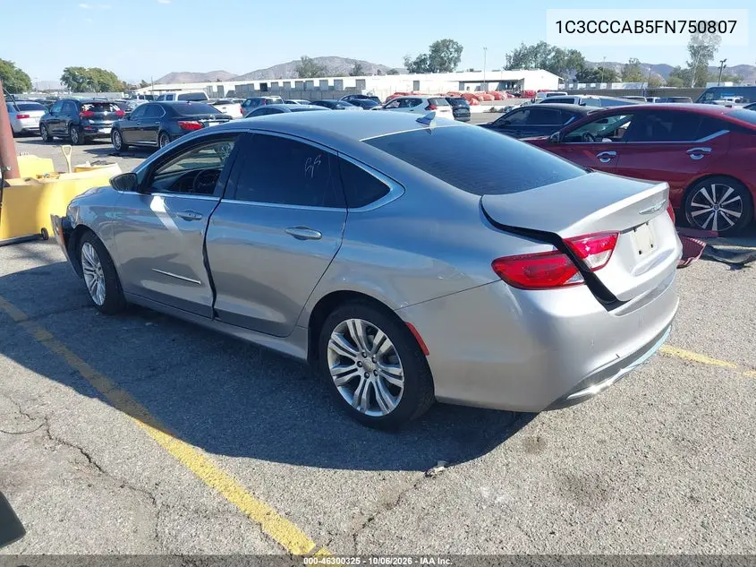 2015 CHRYSLER 200 VIN 1C3CCCAB5FN750807 — фото 3