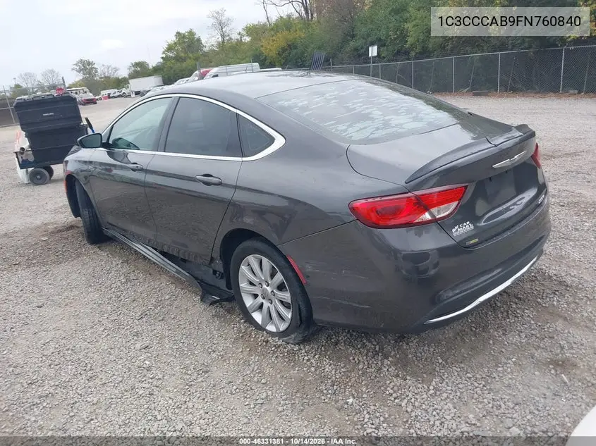 2015 CHRYSLER 200 VIN 1C3CCCAB9FN760840 — фото 3