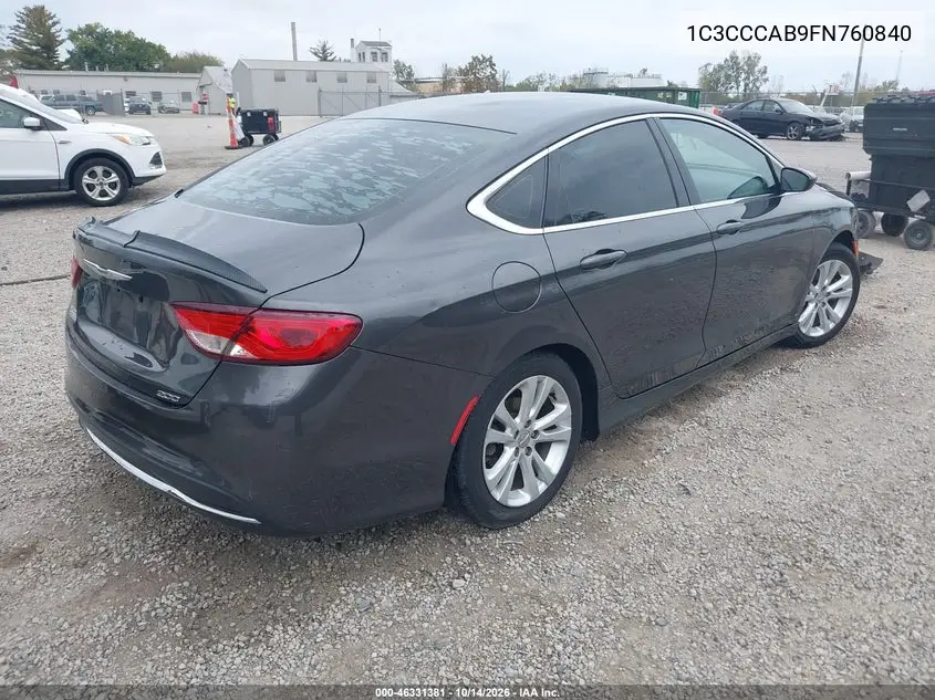 2015 CHRYSLER 200 VIN 1C3CCCAB9FN760840 — фото 4
