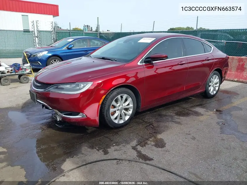 2015 CHRYSLER 200 VIN 1C3CCCCGXFN663574 — фото 2