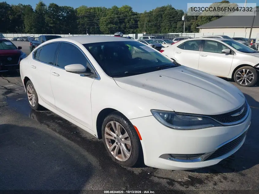 CHRYSLER 200 2015, VIN 1C3CCCAB6FN647332