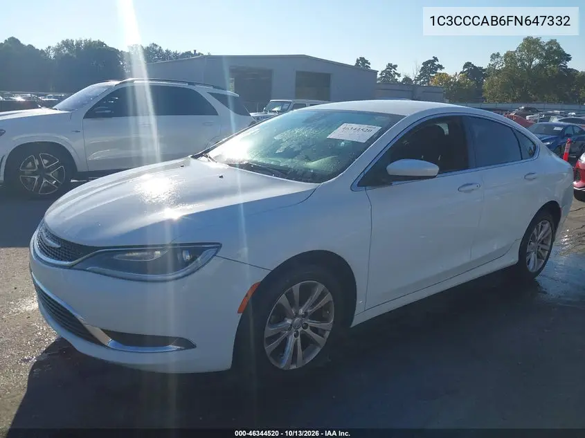 2015 CHRYSLER 200 VIN 1C3CCCAB6FN647332 — фото 2