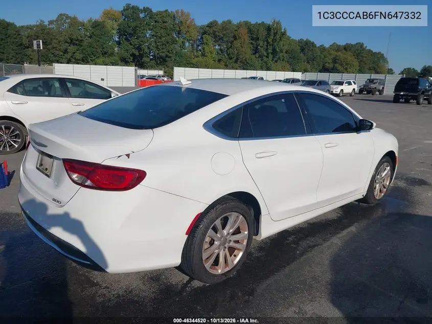 2015 CHRYSLER 200 VIN 1C3CCCAB6FN647332 — фото 4