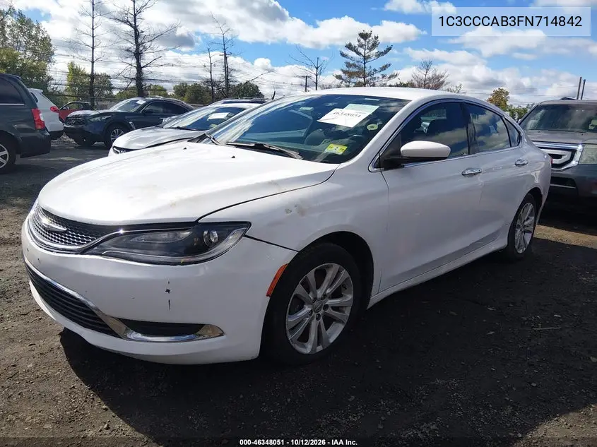 2015 CHRYSLER 200 VIN 1C3CCCAB3FN714842 — фото 2