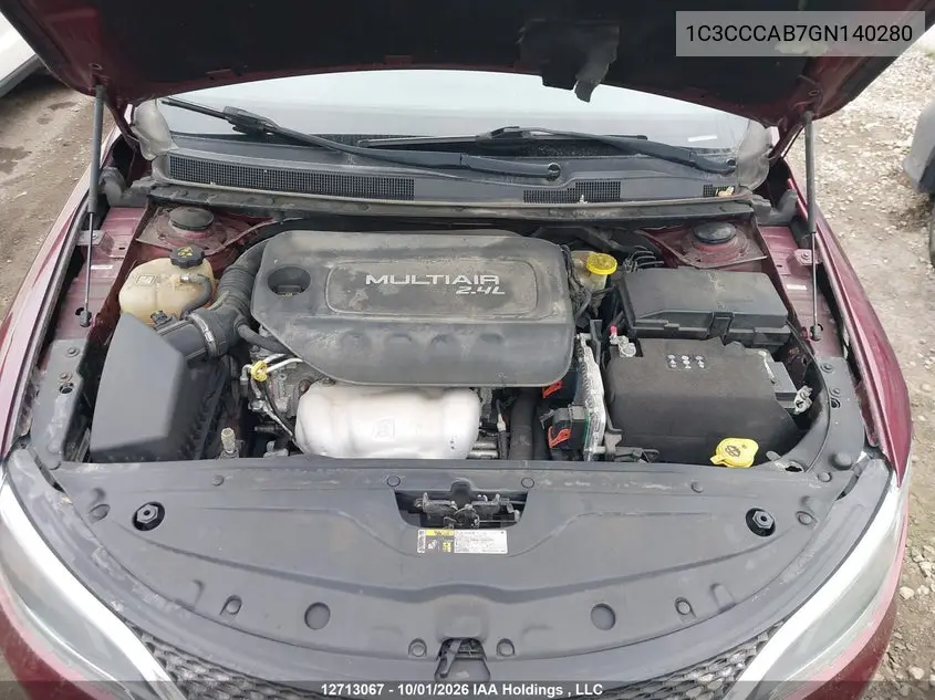 2016 CHRYSLER 200 VIN 1C3CCCAB7GN140280 — фото 10