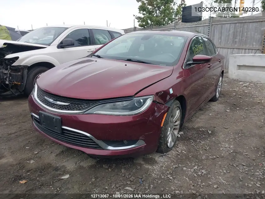 2016 CHRYSLER 200 VIN 1C3CCCAB7GN140280 — фото 6