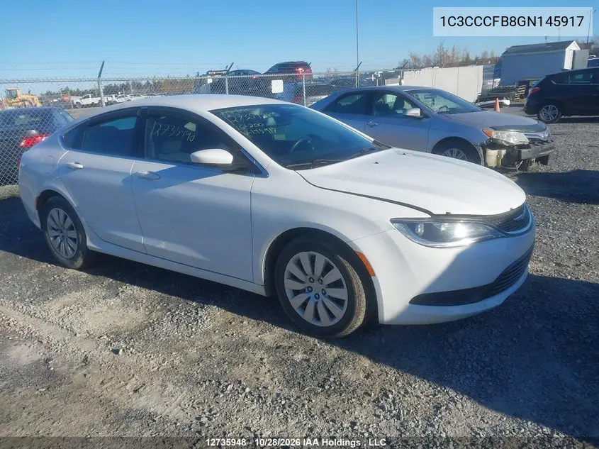 CHRYSLER 200 2016, VIN 1C3CCCFB8GN145917