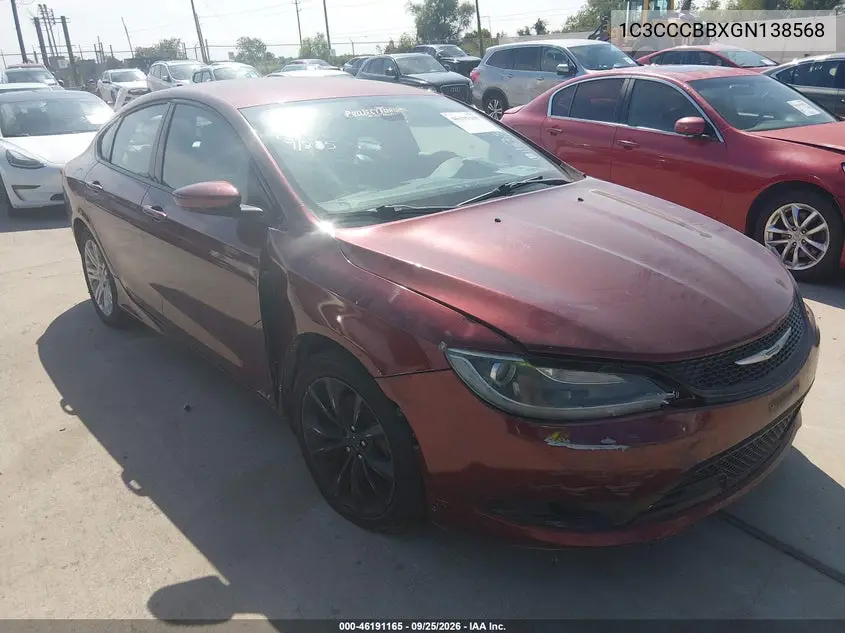CHRYSLER 200 2016, VIN 1C3CCCBBXGN138568