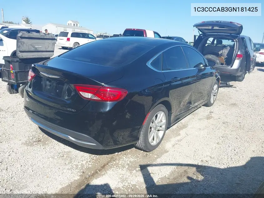 2016 CHRYSLER 200 VIN 1C3CCCAB3GN181425 — фото 4