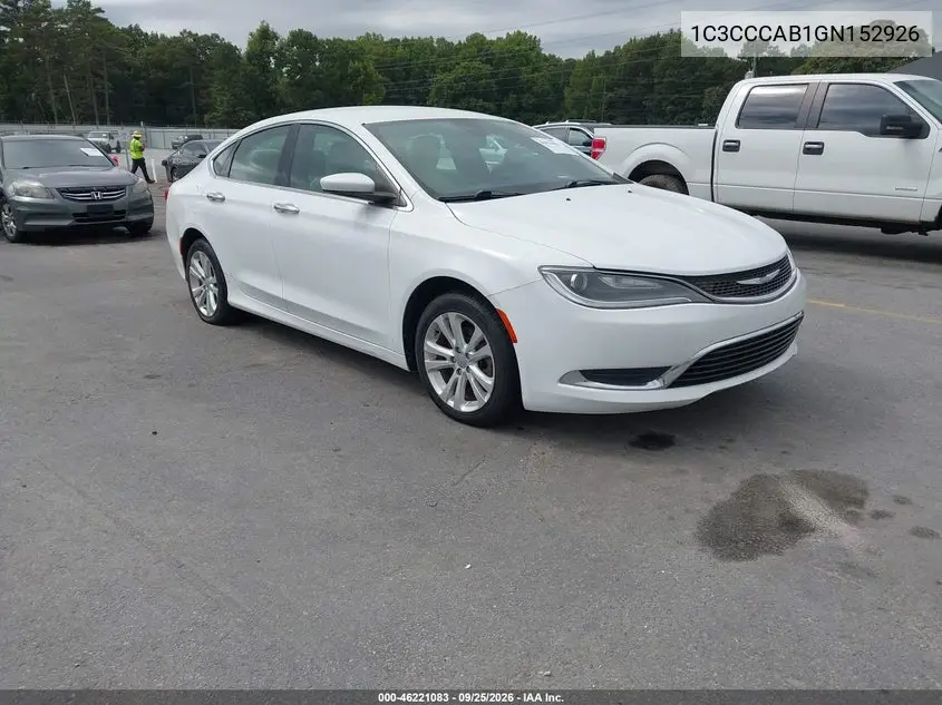 CHRYSLER 200 2016, VIN 1C3CCCAB1GN152926