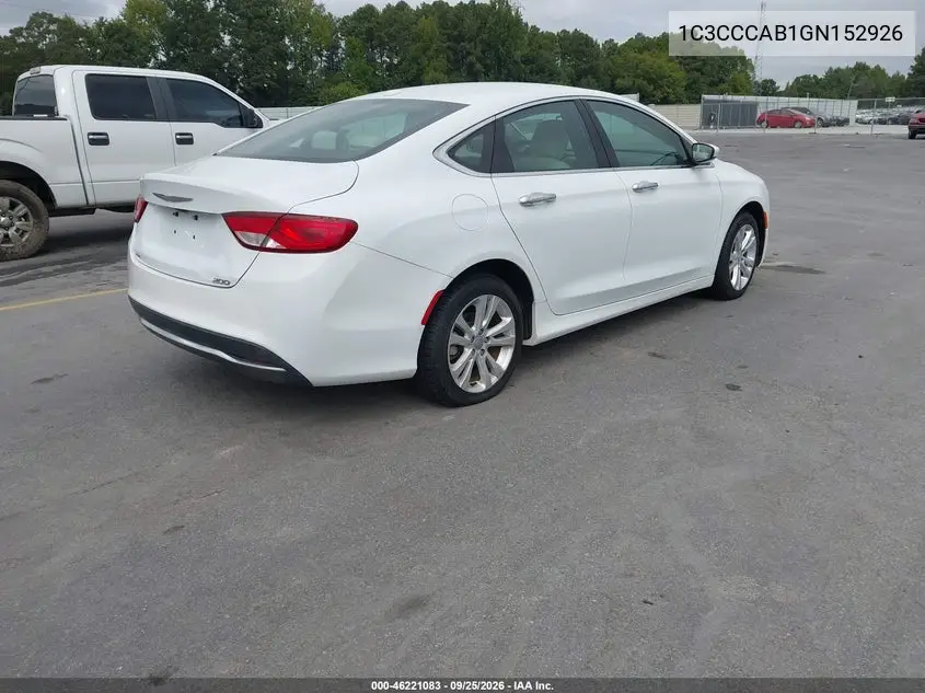 2016 CHRYSLER 200 VIN 1C3CCCAB1GN152926 — фото 4