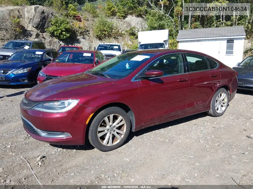 2016 CHRYSLER 200 VIN 1C3CCCAB1GN104634 — фото 2