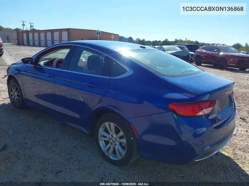 2016 CHRYSLER 200 VIN 1C3CCCABXGN136868 — фото 3