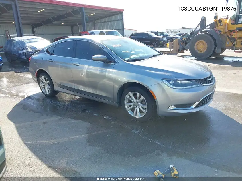 CHRYSLER 200 2016, VIN 1C3CCCAB1GN119876