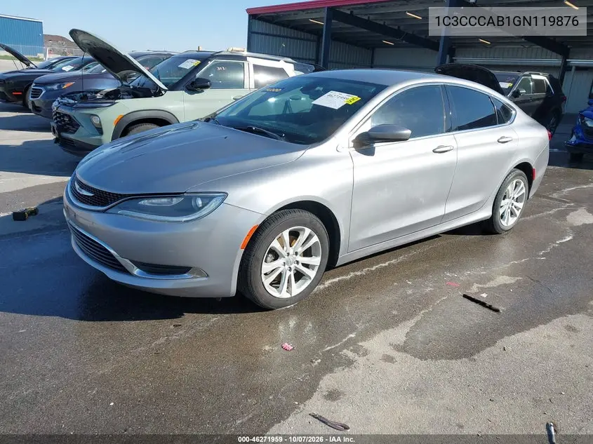 2016 CHRYSLER 200 VIN 1C3CCCAB1GN119876 — фото 2