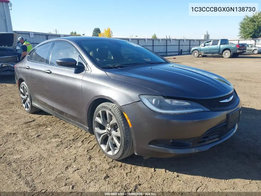 CHRYSLER 200 2016, VIN 1C3CCCBGXGN138730