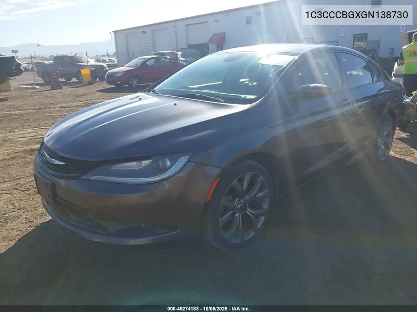 2016 CHRYSLER 200 VIN 1C3CCCBGXGN138730 — фото 2