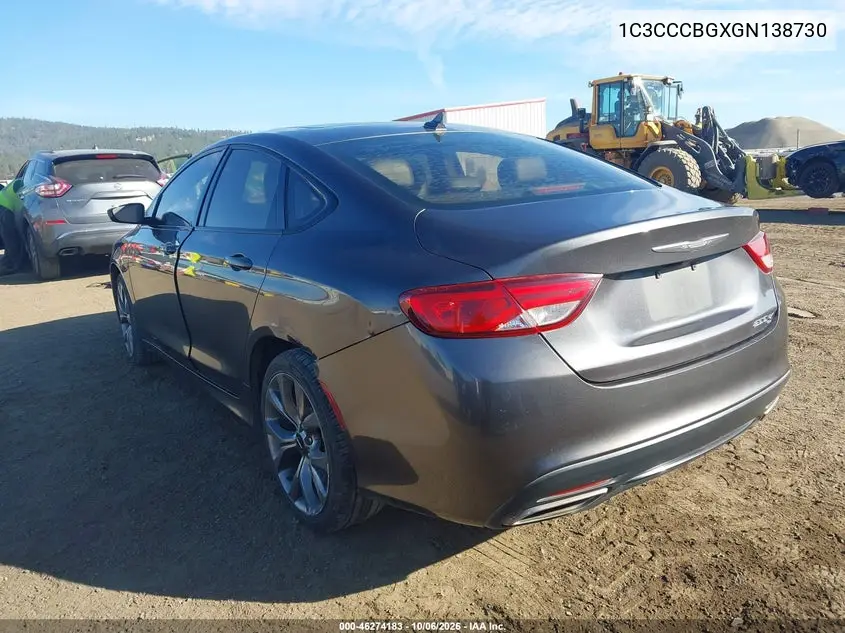 2016 CHRYSLER 200 VIN 1C3CCCBGXGN138730 — фото 3