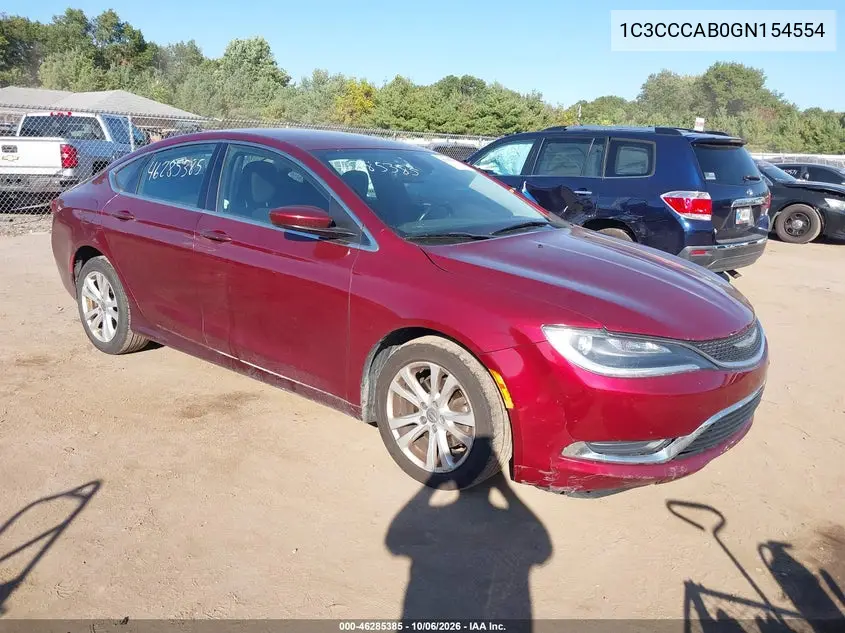 CHRYSLER 200 2016, VIN 1C3CCCAB0GN154554