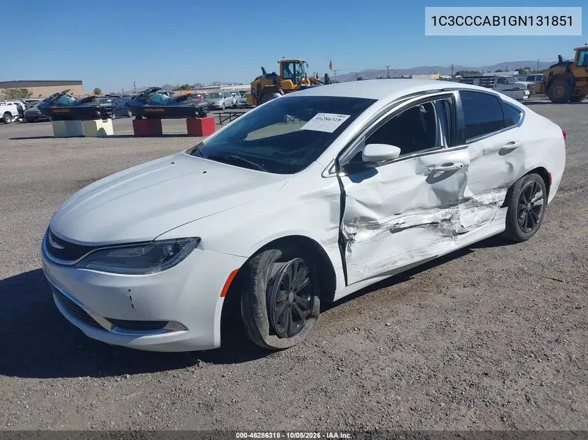 2016 CHRYSLER 200 VIN 1C3CCCAB1GN131851 — фото 2
