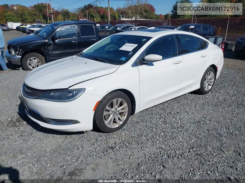 2016 CHRYSLER 200 VIN 1C3CCCABXGN172916 — фото 2