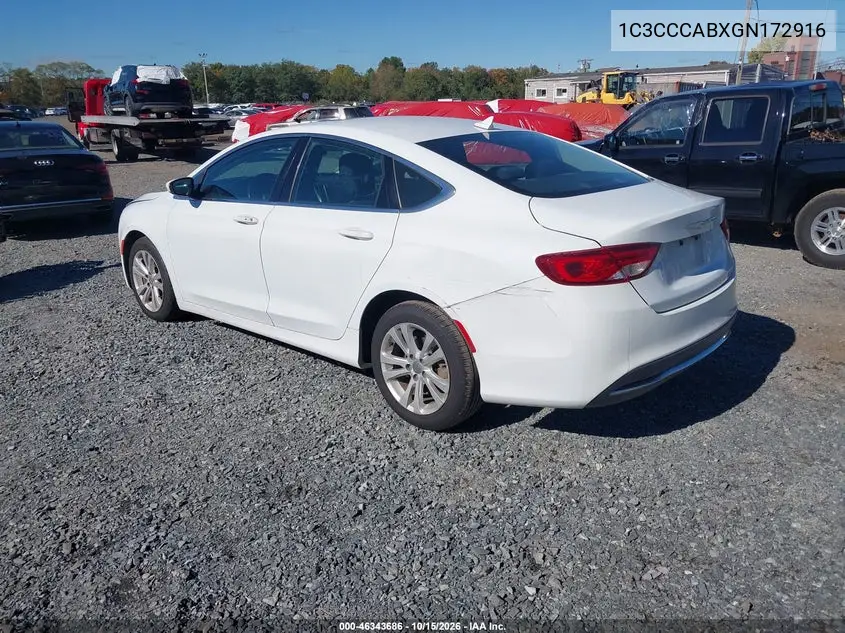 2016 CHRYSLER 200 VIN 1C3CCCABXGN172916 — фото 3
