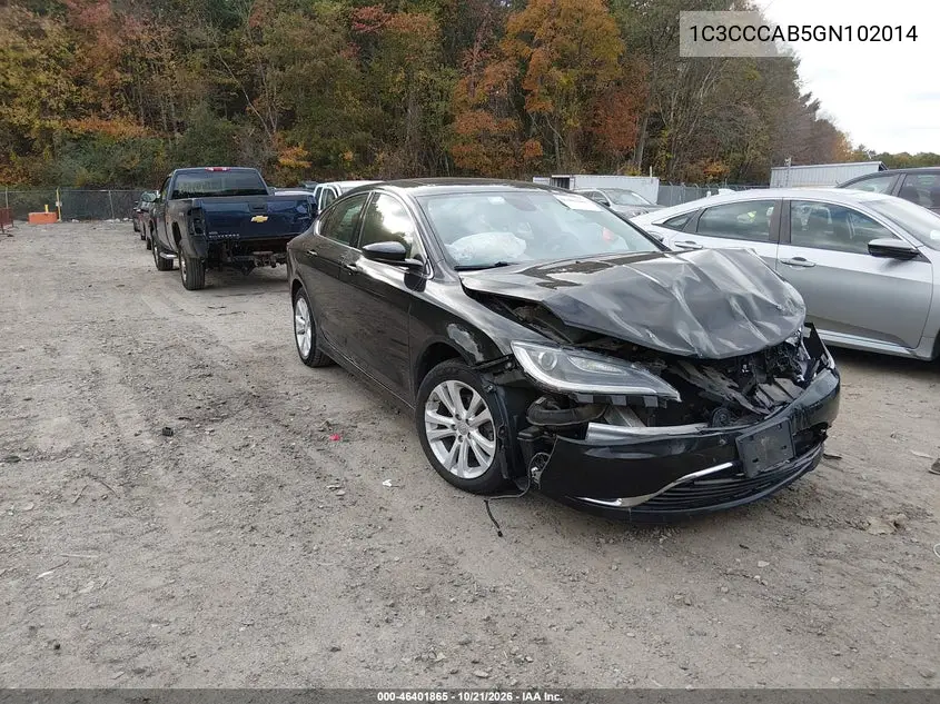 CHRYSLER 200 2016, VIN 1C3CCCAB5GN102014