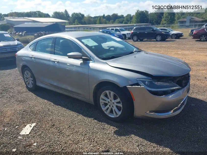 CHRYSLER 200 2017, VIN 1C3CCCAB8HN512551