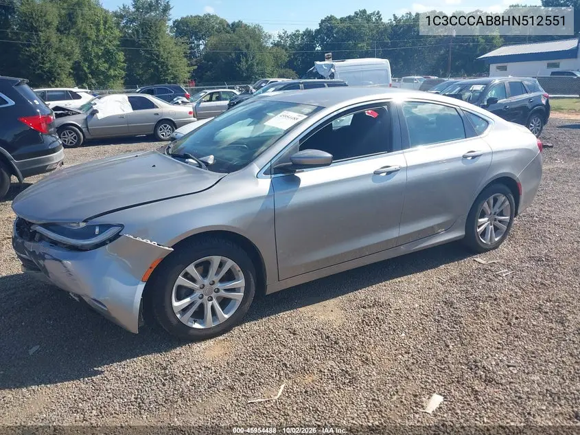 2017 CHRYSLER 200 VIN 1C3CCCAB8HN512551 — фото 2