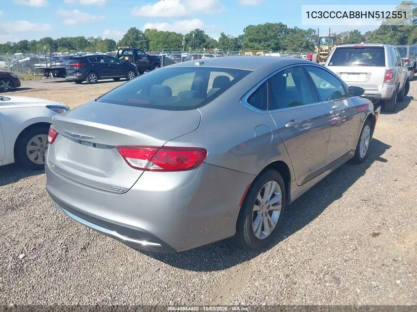 2017 CHRYSLER 200 VIN 1C3CCCAB8HN512551 — фото 4