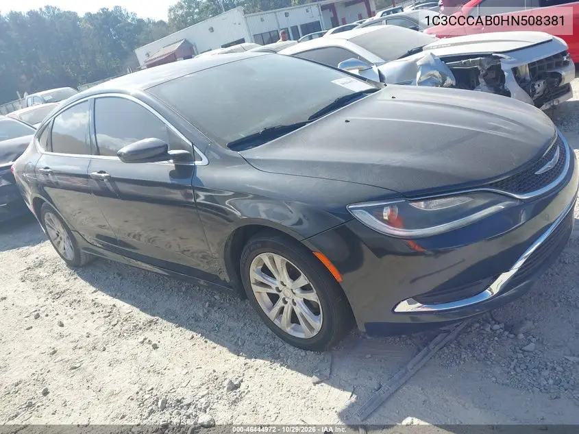 CHRYSLER 200 2017, VIN 1C3CCCAB0HN508381