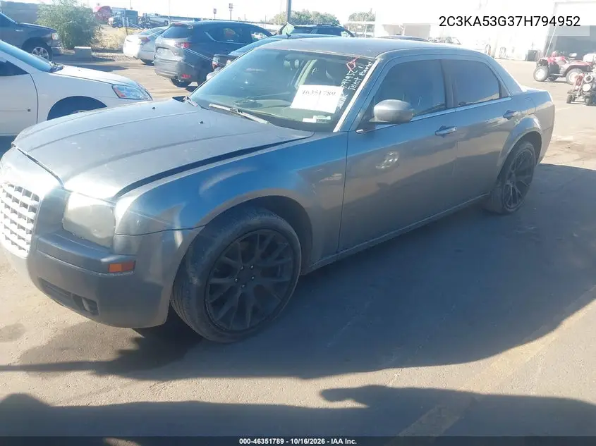 2007 CHRYSLER 300 VIN 2C3KA53G37H794952 — фото 2