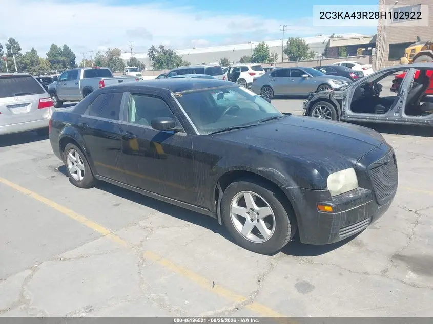 CHRYSLER 300 2008, VIN 2C3KA43R28H102922