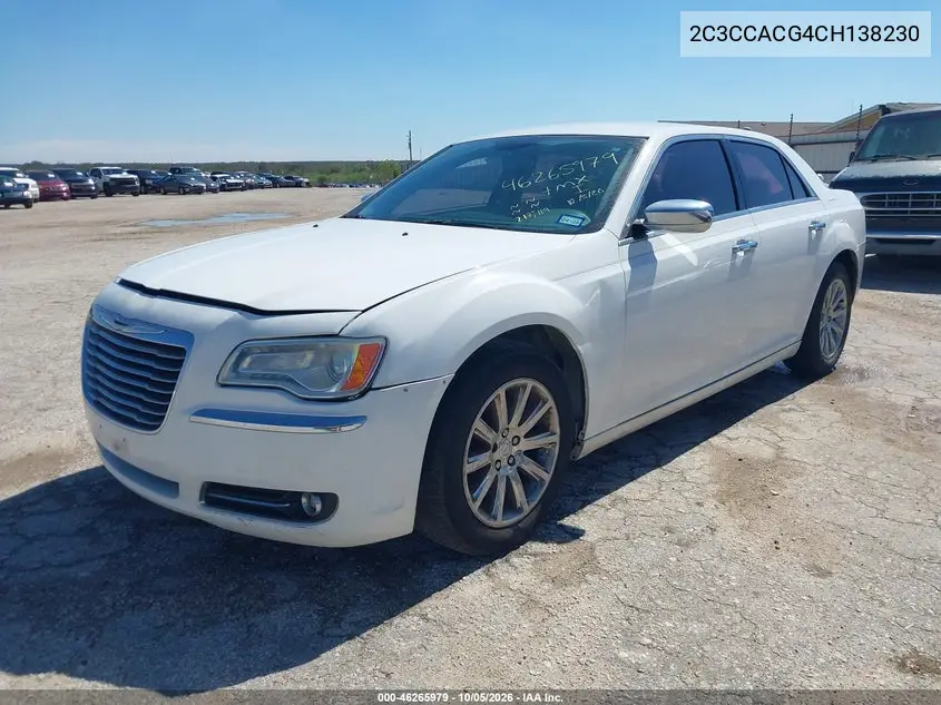 2012 CHRYSLER 300 VIN 2C3CCACG4CH138230 — фото 2