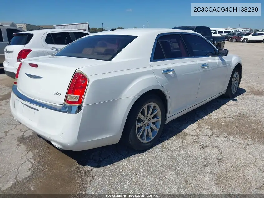 2012 CHRYSLER 300 VIN 2C3CCACG4CH138230 — фото 4