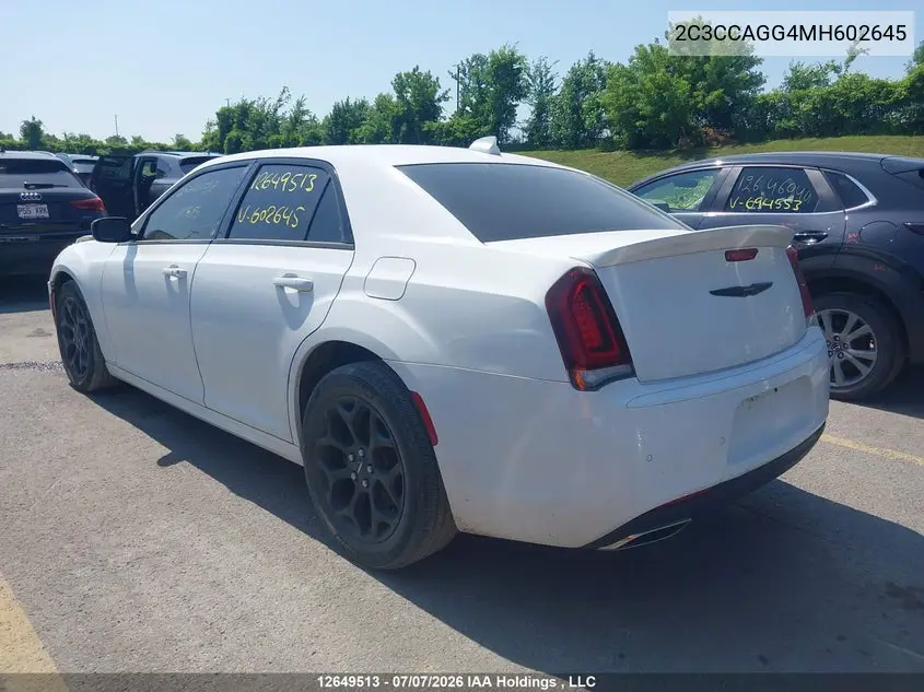 2021 CHRYSLER 300 VIN 2C3CCAGG4MH602645 — фото 3