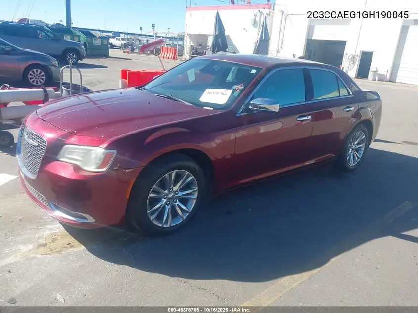 2016 CHRYSLER 300C VIN 2C3CCAEG1GH190045 — фото 2