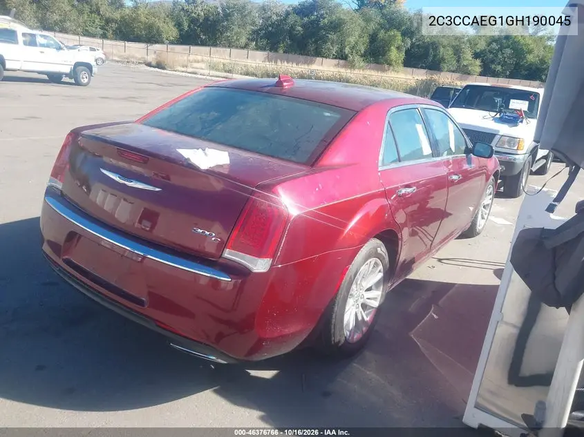 2016 CHRYSLER 300C VIN 2C3CCAEG1GH190045 — фото 4