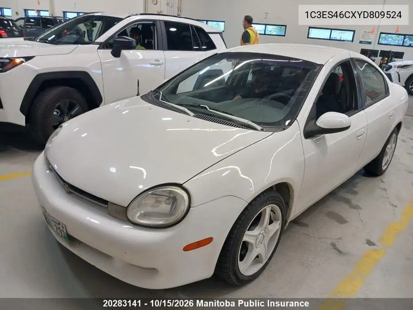 2000 CHRYSLER NEON VIN 1C3ES46CXYD809524 — фото 2