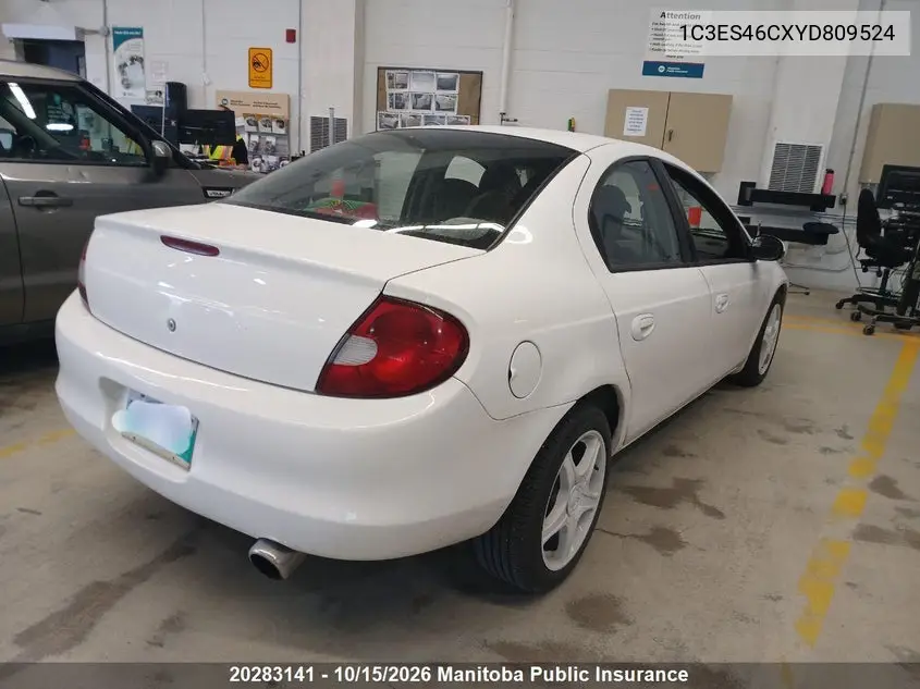 2000 CHRYSLER NEON VIN 1C3ES46CXYD809524 — фото 4