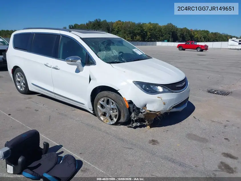 CHRYSLER PACIFICA 2018, VIN 2C4RC1GG7JR149651