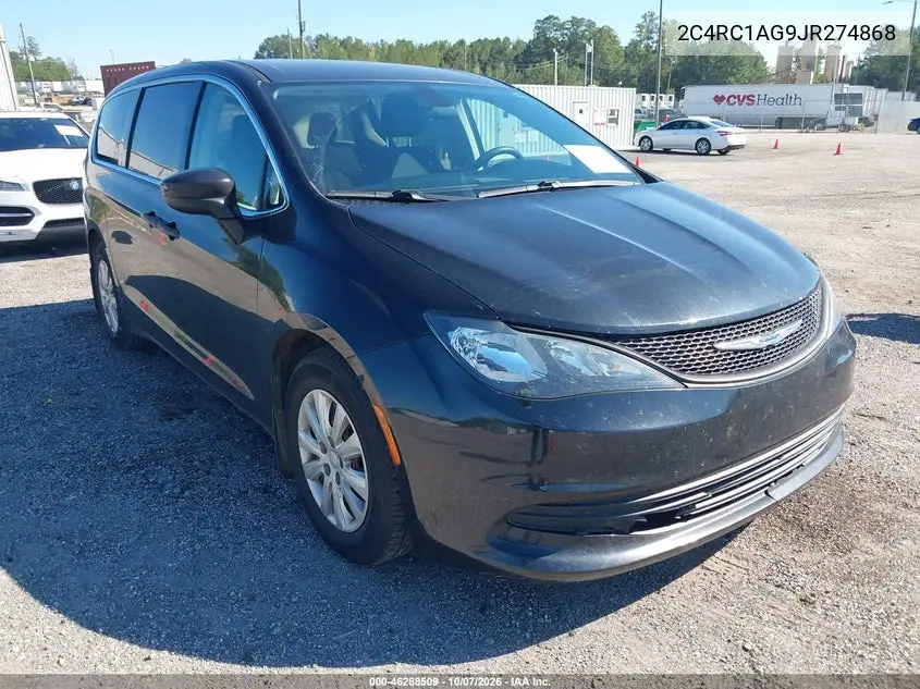 CHRYSLER PACIFICA 2018, VIN 2C4RC1AG9JR274868